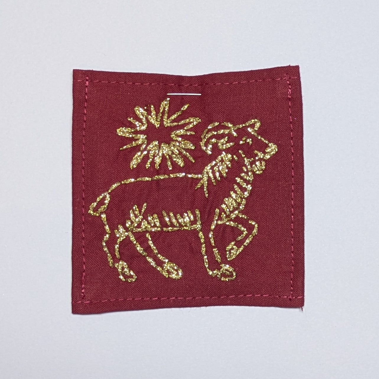 Capra Hircus Hand Embroidered Patch
