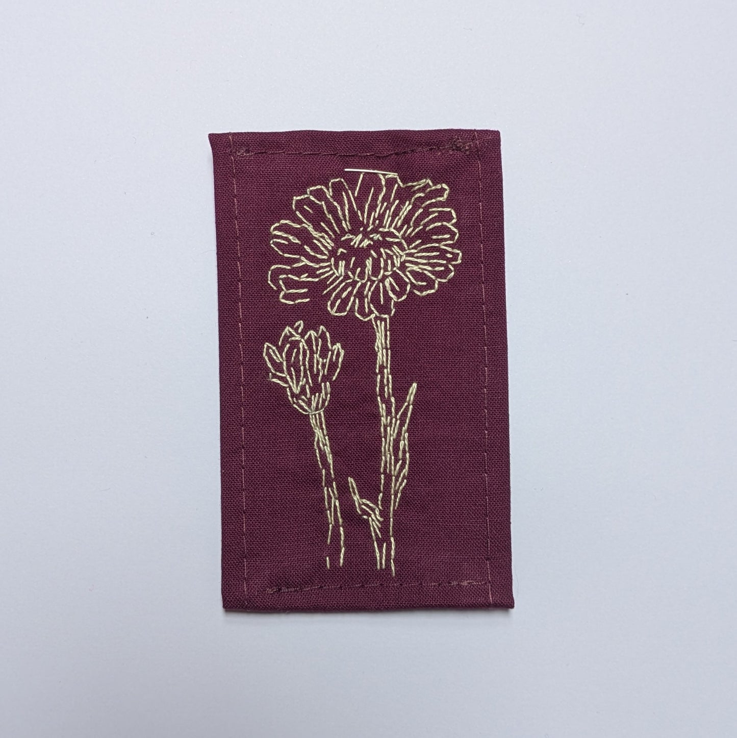 Chamomile Hand Embroidered Patch