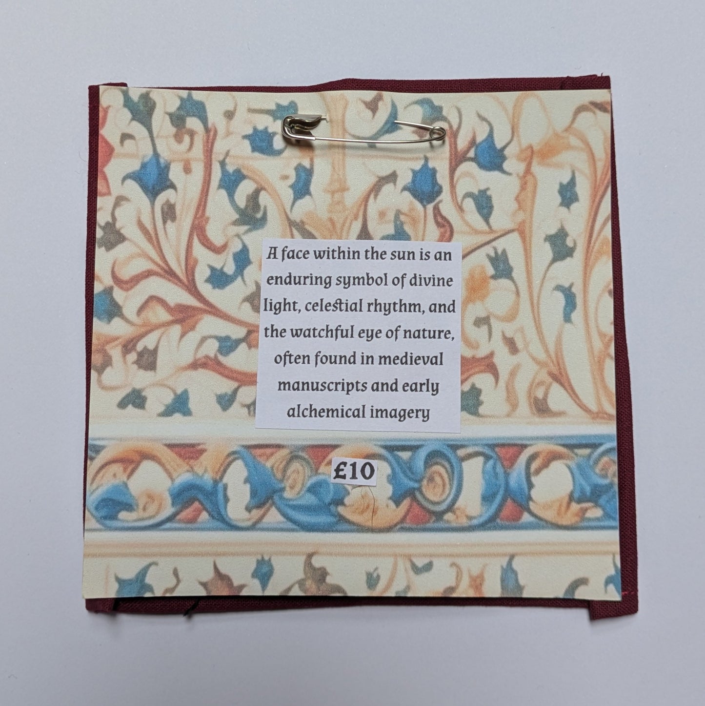 Face Within The Sun Hand Embroidered Patch