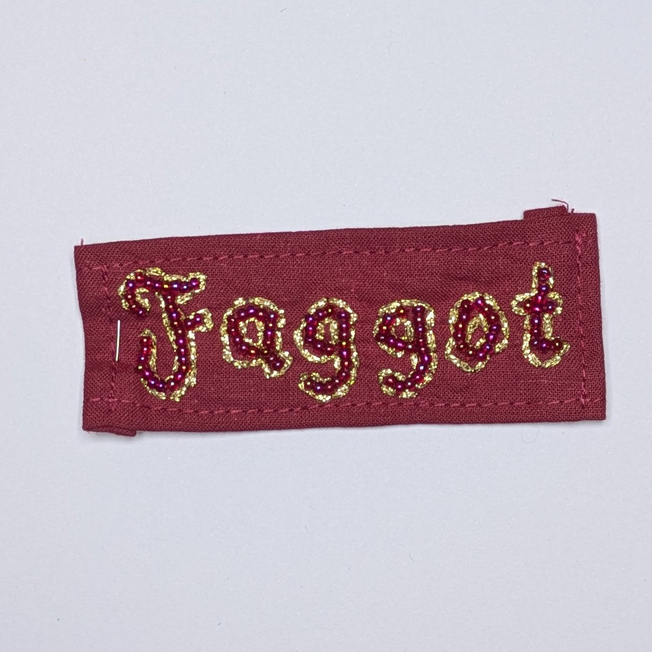 Faggot Hand Beaded Patch