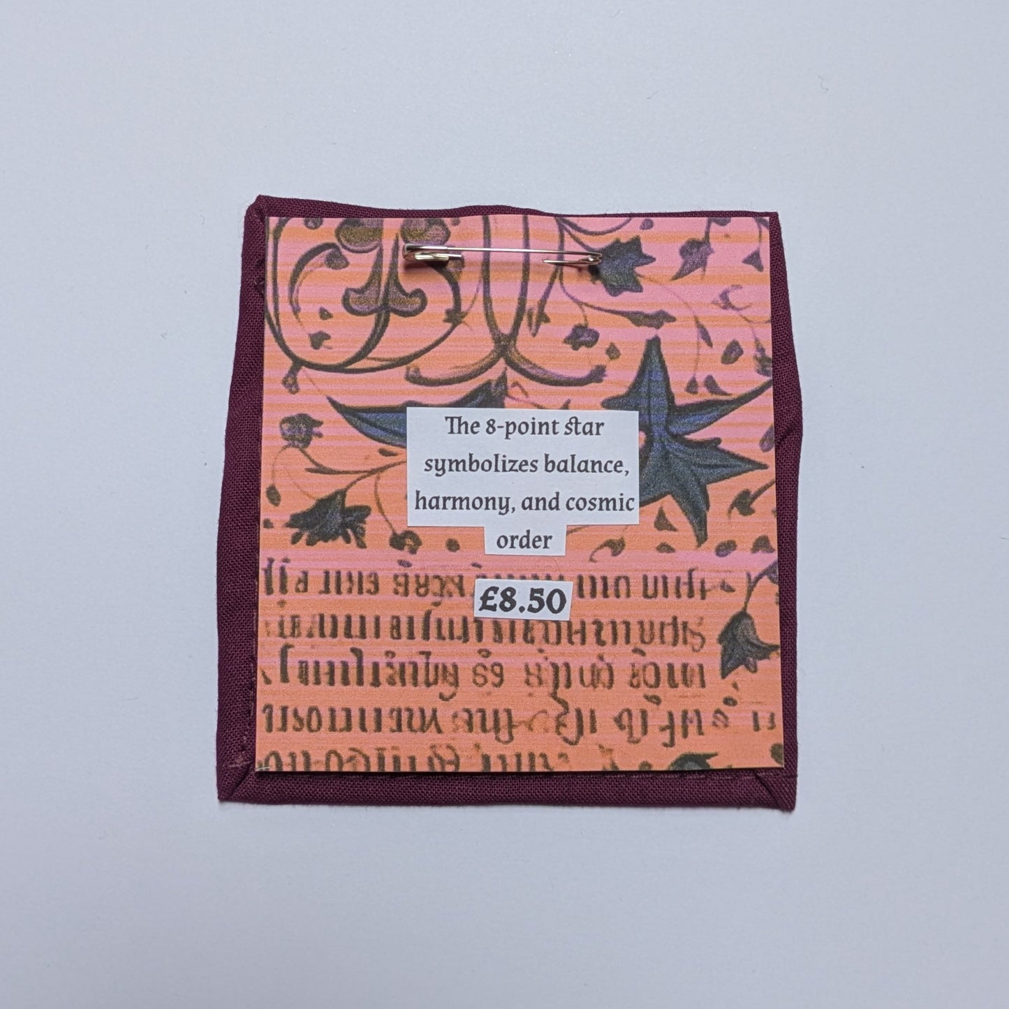 8 Pointed Star Hand Embroidered Patch