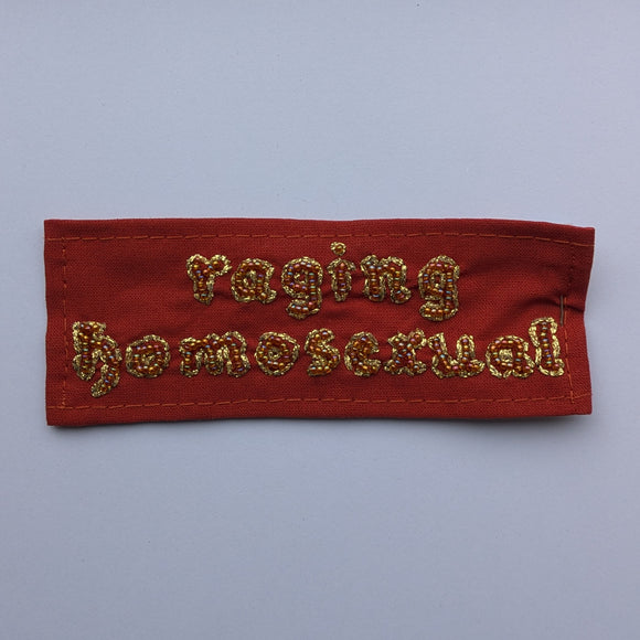 Raging Homosexual Hand Beaded Patch