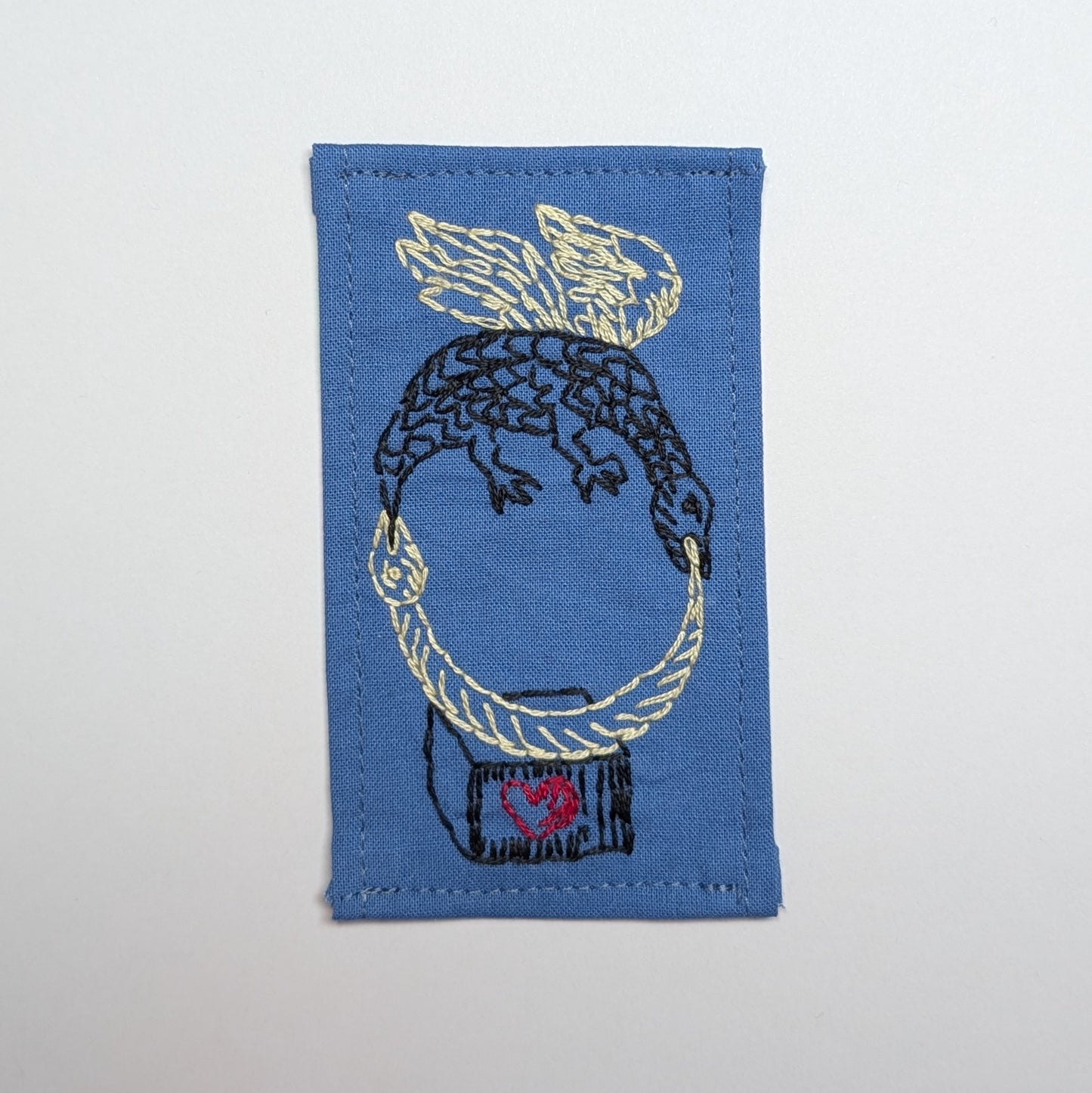Double Ouroboros Hand Embroidered Patch