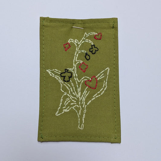 Playing Card Plant Hand Embroidered Patch