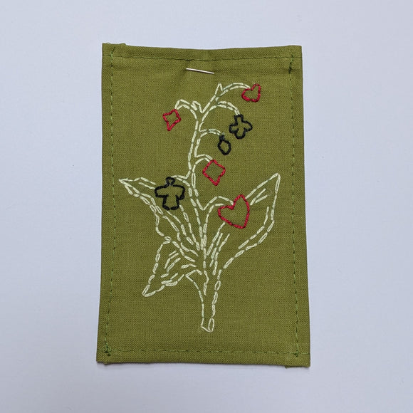 Playing Card Plant Hand Embroidered Patch