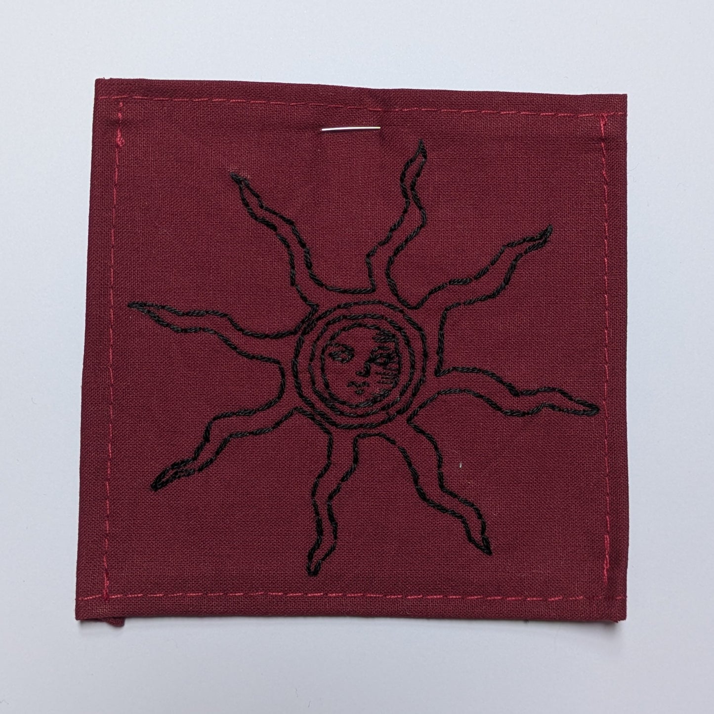 Face Within The Sun Hand Embroidered Patch