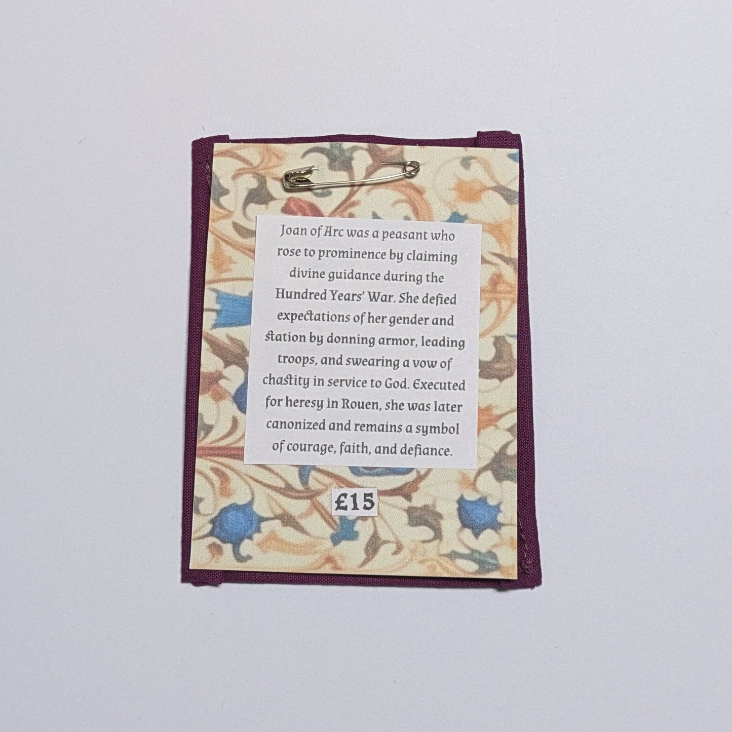 Joan of Arc Hand Embroidered Patch