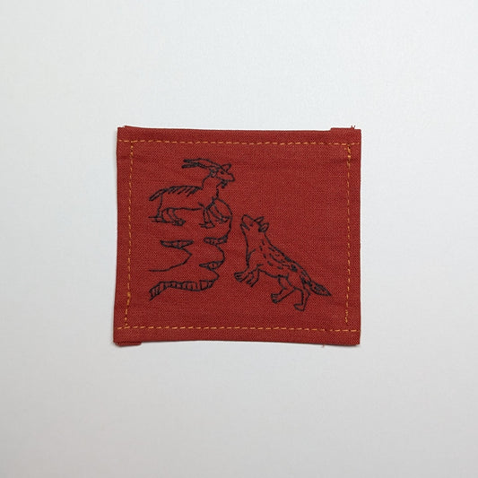 Of the Lyon and of the Gote Hand Embroidered Patch