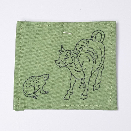 The Frog and the Ox Hand Embroidered Patch