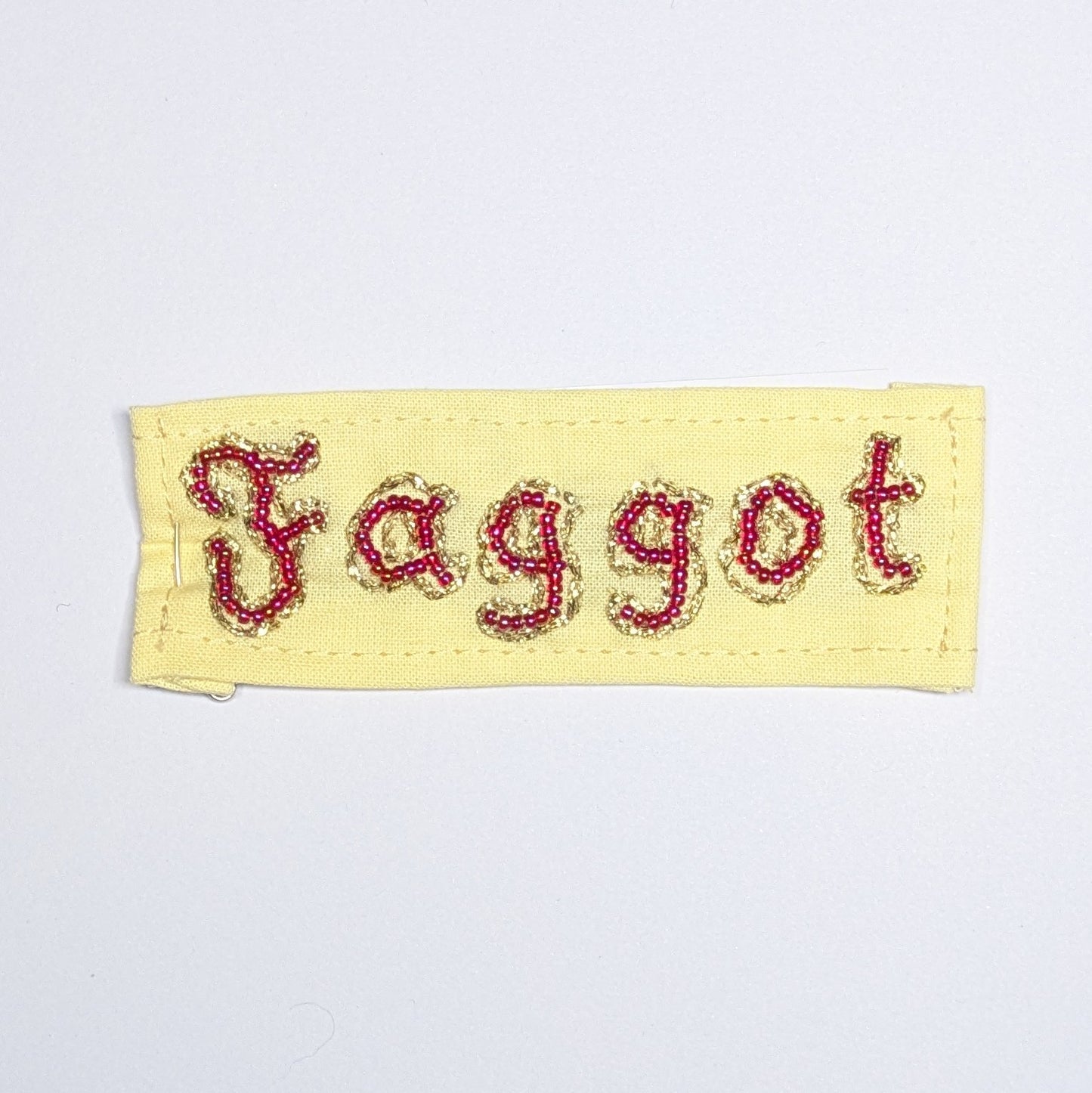 Faggot Hand Beaded Patch