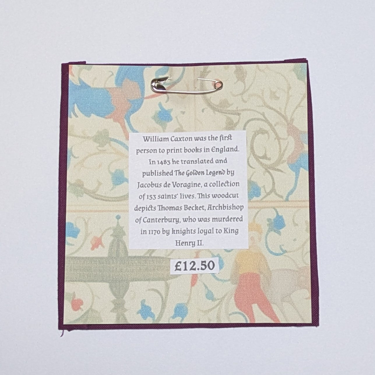 Thomas Becket Hand Embroidered Patch