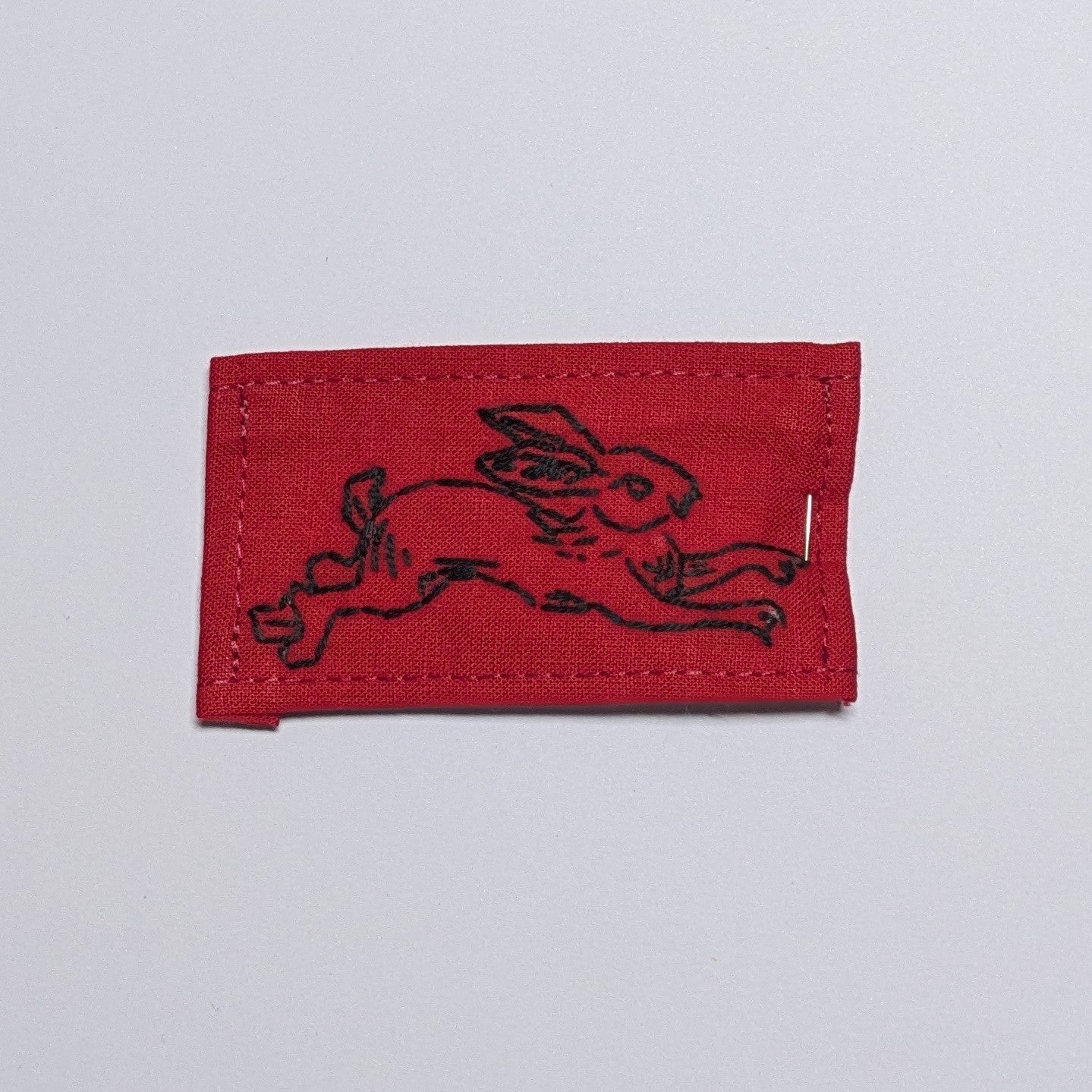 Racing Rabbit Hand Embroidered Patch