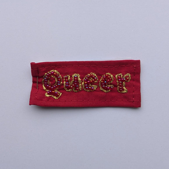 Queer Hand Beaded Patch
