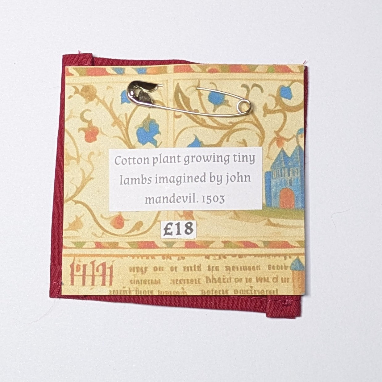 Cotton Plant Hand Embroidered Patch