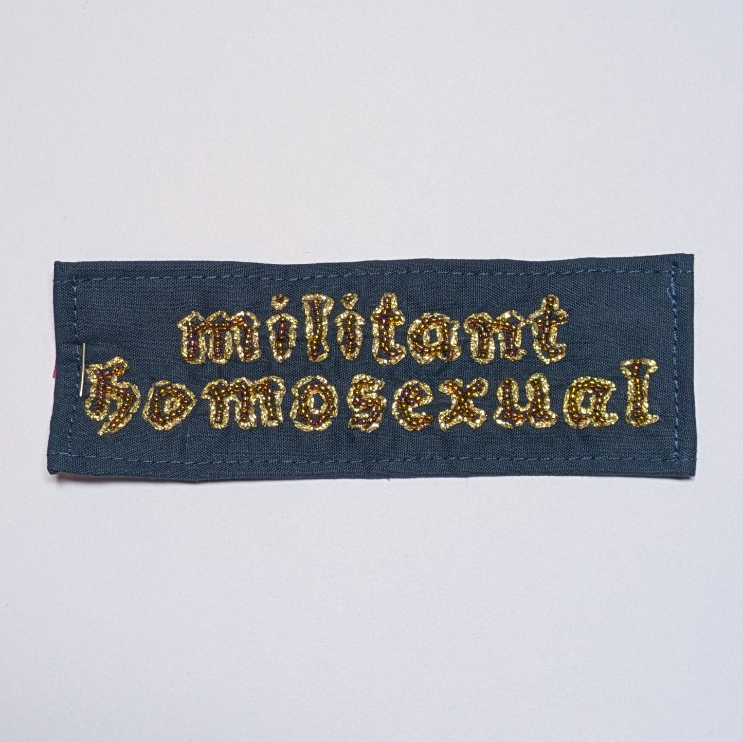 Militant Homosexual Hand Beaded Patch