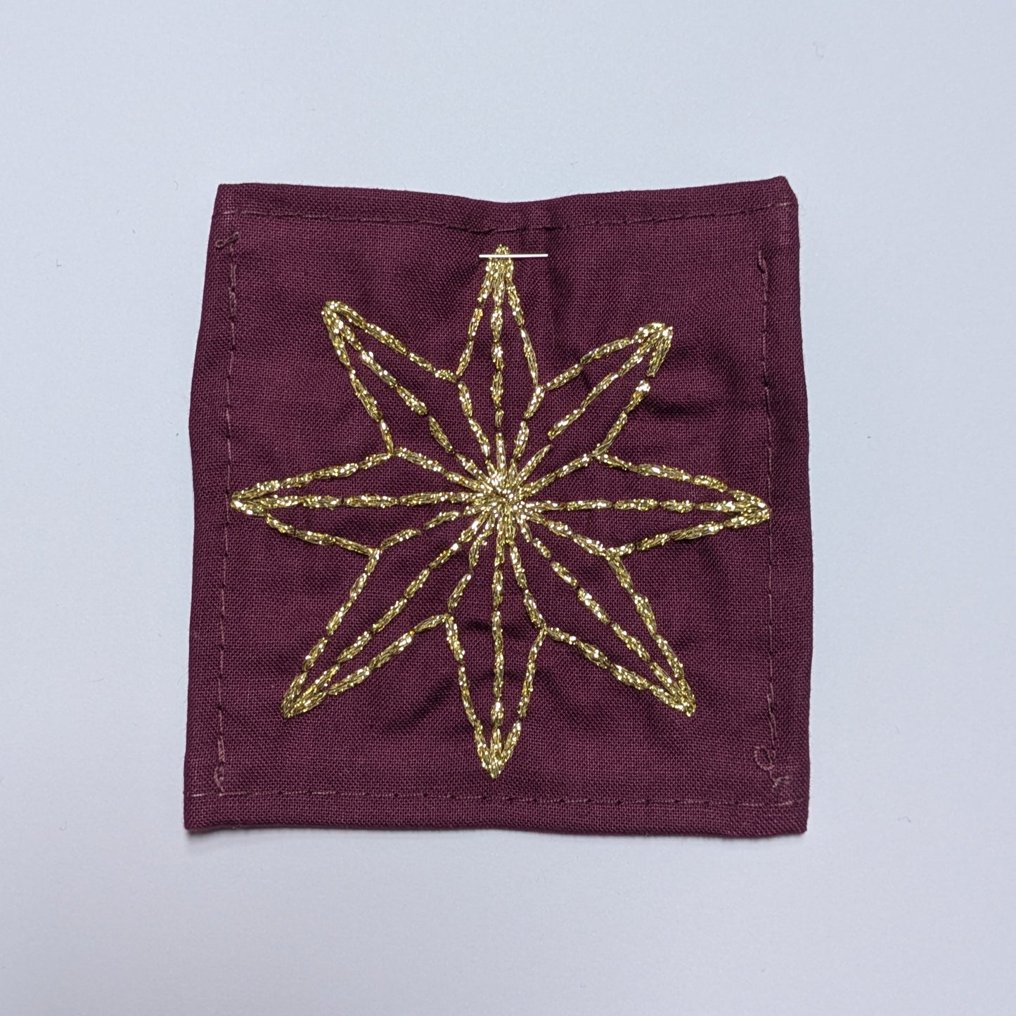 8 Pointed Star Hand Embroidered Patch