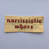 Narcissistic Whore Hand Beaded Patch
