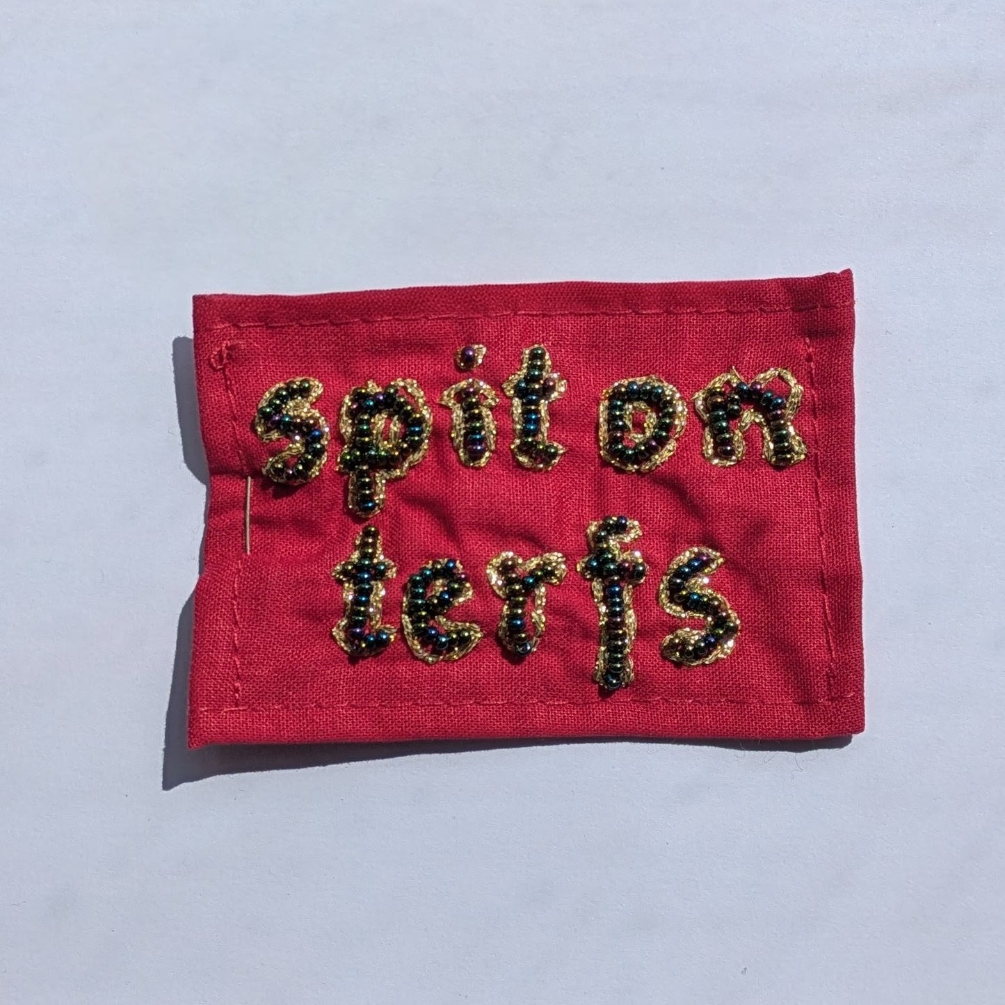 Spit On Terfs Hand Beaded Patch