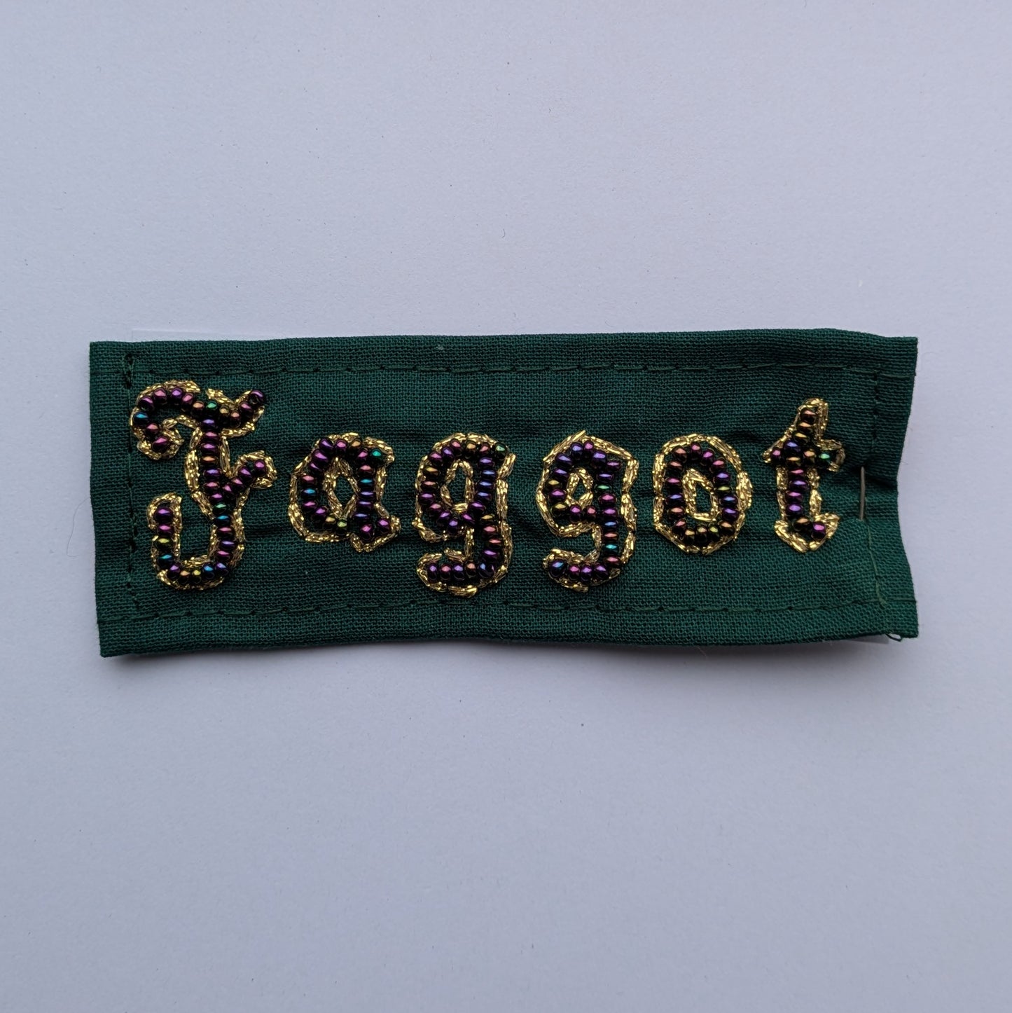 Faggot Hand Beaded Patch