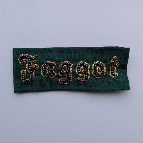 Faggot Hand Beaded Patch