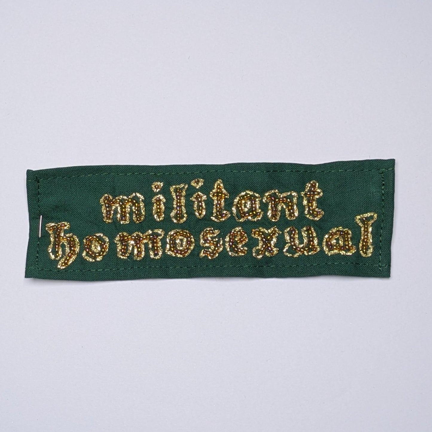 Militant Homosexual Hand Beaded Patch