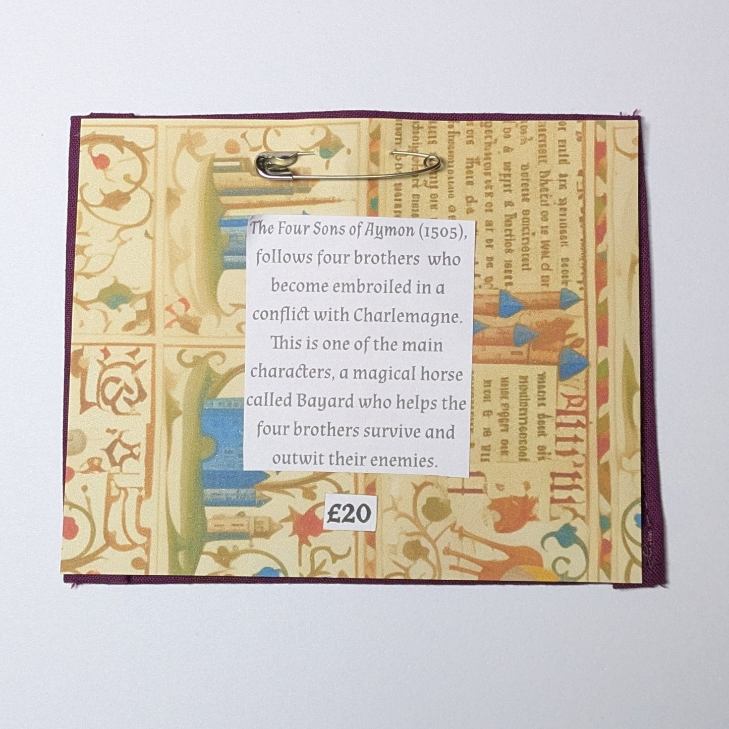 Bayard the magic horse Hand Embroidered Patch