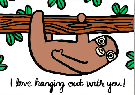 Sloth greetings card