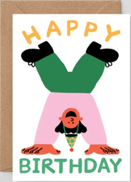 Happy Birthday Handstand greetings card