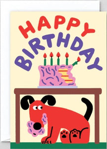 Happy Birthday Dog Ate The Cake greetings card