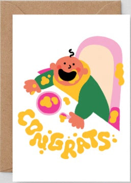 Congrats Baby Food greetings card