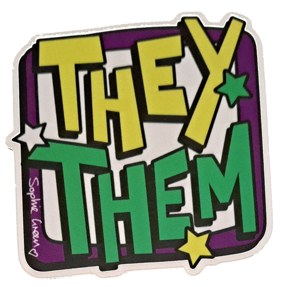 They/Them pronoun sticker