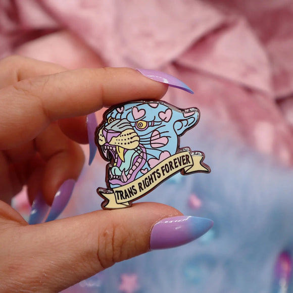 Trans Rights Forever enamel pin badge