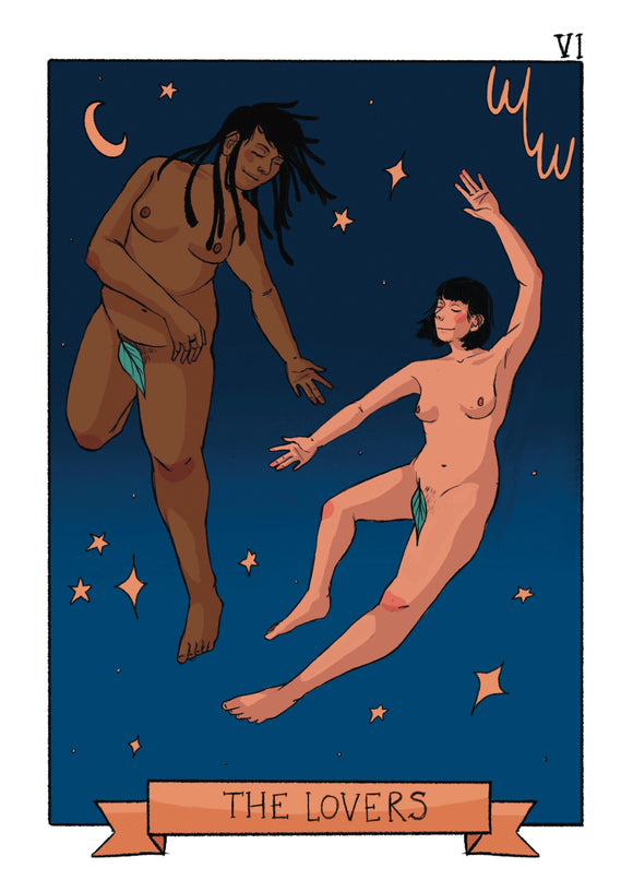 The Lovers Tarot WLW Postcard
