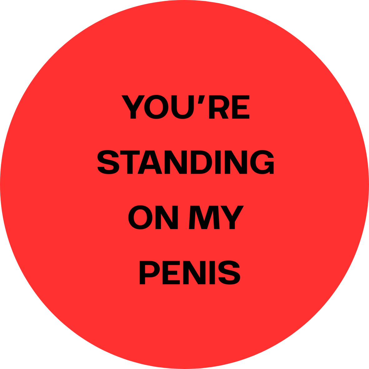 You're Standing On My Penis badge