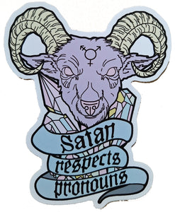 Satan Respects Pronouns sticker