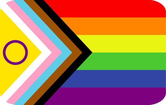 Intersex Inclusive Progress Pride Rainbow Flag Sticker