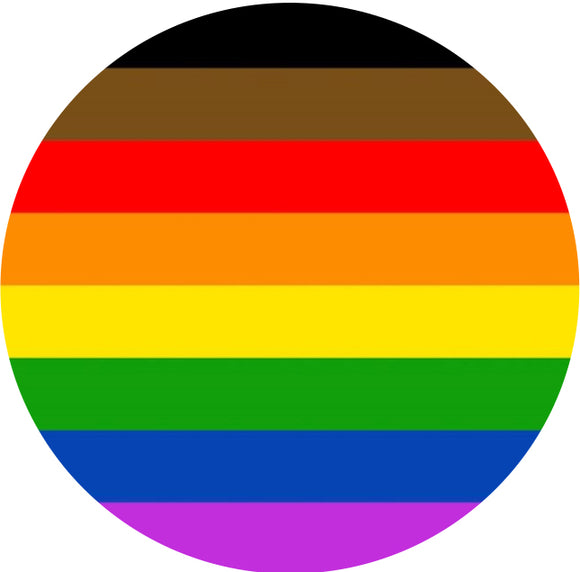 Pride Flag (Black & Brown Stripes) Badge
