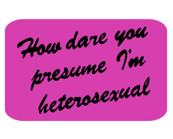 How Dare You Presume I'm Heterosexual Retro Sticker