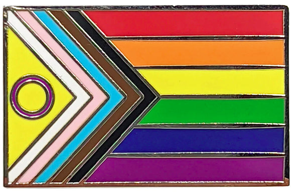 Pride Progress Intersex Inclusive Rainbow Enamel Badge
