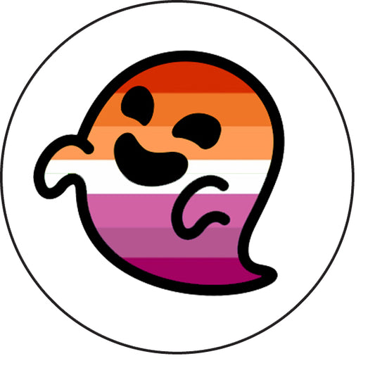 Lesbian Flag Gaysper Gay Ghost Badge