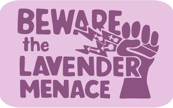 Beware The Lavender Menace Retro Sticker