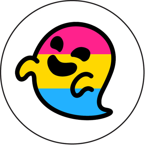 Pansexual Flag Gaysper Gay Ghost Badge