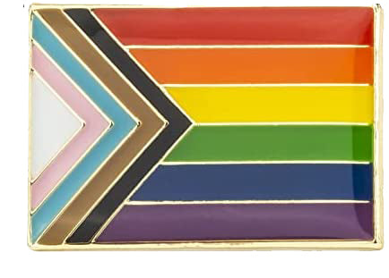 Pride Progress Rainbow Enamel Badge