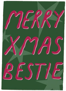 Merry Xmas Bestie greetings card