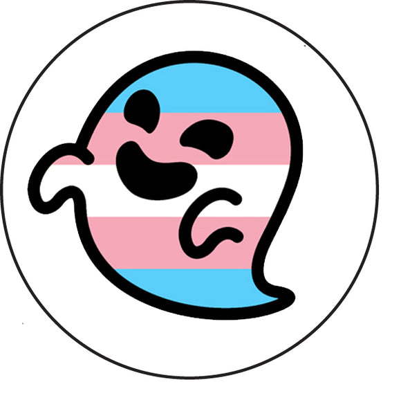 Trans Flag Gaysper Gay Ghost Badge